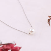 Single Pearl Sterling Silver Pendant Chain